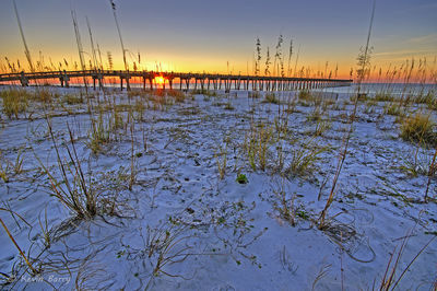 Pensacola Beach Gulf Pier at Sunrise
