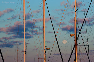 Moonset and Sailboats