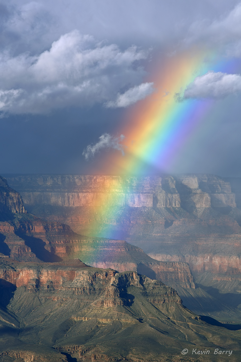 Rainbow over Grand Canyon National Park, Arizona, vertical, landscape, scenic, north rim, morning, rain, nature, natural, beautiful...