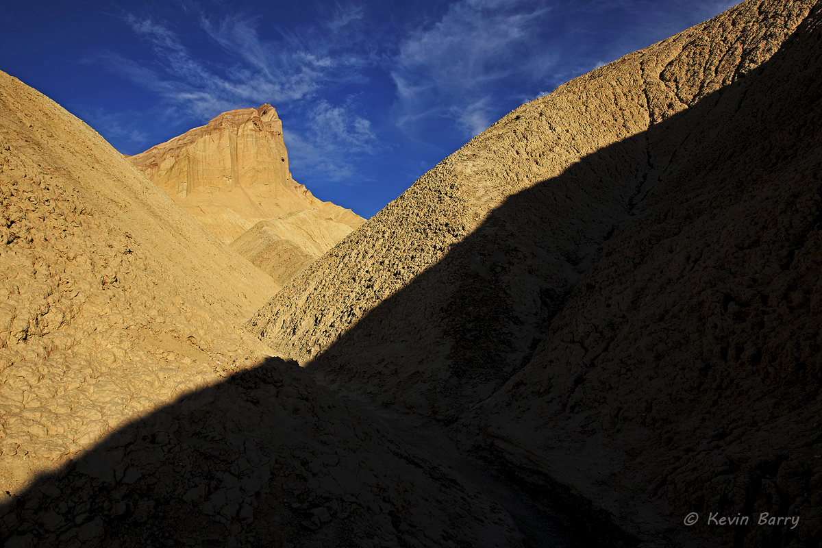 Golden Light on Manly Beacon, Death Valley National Park, California, afternoon, golden, light, canyon, hiking, hot, dry, arid...