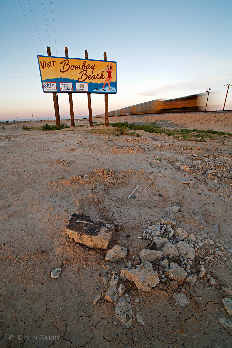 Last Train to Clarksville, The Salton Sea, Imperial County, California, decay, west, western, yellow, morning, sunrise, vertical...